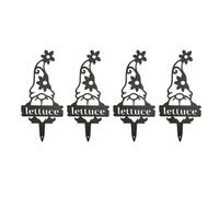Enjeux de Jardin de poupée sans Visage | Décor de Contour en métal Creux pour Jardin/pelouse/allée | 4 piquets Noirs Toutes Saisons avec Bords Lisses | Art extérieur et Dissuasion (Lettuce)