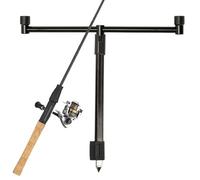 Enjeux de la perche de pêche pour le sol, support de canne à pêche pour le sol - Porte-canaux de plage pour la pêche - Carrier des accessoires de bateaux réglables à 2 têtes pour garage en kayak de ba