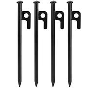 Enjeux de Tente Lourde 4PCS | Chevaux de Terre en Acier à Haute résistance pour Le Camping et la Plage | 20 cm / 30 cm Non - Conception de dérapage | Pénétration du Sol Dur (20cm)