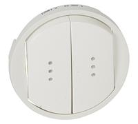 Legrand Enjoliveur large Céliane pour double interrupteur va-et-vient/poussoir voyant blanc 068004