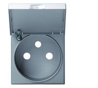 Enjo PC 2P+T couvercle titane - APPAREILLAGE MURAL GALLERY HAGER WXD101T