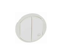 Enjoliveur antimicrobien Céliane pour double interrupteur , va-et-vient ou poussoir - Blanc - 67741 - Legrand