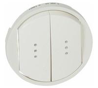Enjoliveur Céliane interrupteur -Legrand-Blanc-Double commande voyant Blanc G