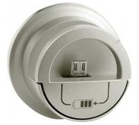 Enjoliveur Céliane - prise double pour chargeur USB version dock - titane