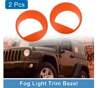 Enjoliveur De Phare Cache De Phare Décoration Pour Jeep Wrangler Jk 2007-2017 Orange Abs 2 Pièces Avant Gauche, Avant Droit Voiture