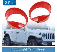 Enjoliveur De Phare Garniture De Phare Couvercle Phare Décoration Pour Jeep Wrangler 2024 Rouge Abs 2 Pièces Avant Gauche, Avant Droit Voiture