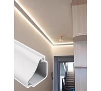 Enjoliveur de plafond avec canal d'éclairage LED, moulure moderne pour couloir, escalier et bord de plafond mural