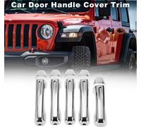 Enjoliveur De Poignée De Porte Pour Jeep Wrangler Jl Jlu 2018-2022 Durable | Enjoliveur De Poignée De Hayon Couleur Argent 1 Ensemble
