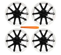 Enjoliveur de Roue, 4Pcs Abs 18Inch Wheel Cover Hubcap, Enveloppe de Protection de Jante Automobile Blanche Noire de Remplacement pour 2017-2022, Résistant à l'eau