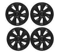 Enjoliveur De Roue Noir Mat 4Pcs Durable ABS Réduit La Résistance Au Vent Résistant Aux Rayures Remplacement pour Modèle Y 2020 2023 19 Pouces Roues (Symétrique)