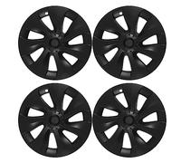 Enjoliveur De Roue Noir Mat 4Pcs Durable ABS Réduit La Résistance Au Vent Résistant Aux Rayures Remplacement pour Modèle Y 2020 2023 19 Pouces Roues (Asymétrique)