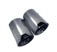 Enjoliveur D'échappement Embout d'échappement en Fiber de Carbone Brillant, 1 pièce, en Acier Inoxydable Noir, pour BMW série 1 2 3 4 5 6 7 8, buse de Tuyau Tuyau D'échappement Tuyau(48mm in-80mm Out