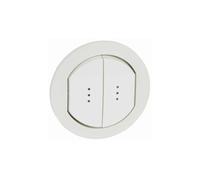 Enjoliveur double à voyant Céliane IP44 pour référence 067001 ou 067031 - Blanc - 67804 - Legrand