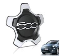 Enjoliveur Fiat 500, Remplacement Direct avec Fixation Renforcée pour Fiat 500X 2012-2022 - Cache Moyeu Central Résistant (1 Bord Argent Lettres Argent)