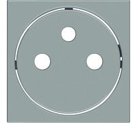 Enjoliveur gallery prise de courant affleurante 2P+T, finition Titane - HAGER WXD106T