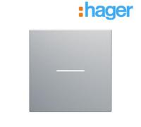 Enjoliveur interrupteur a voyant 2 modules titane GALLERY - HAGER WXD001T