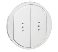 Enjoliveur large Céliane pour double interrupteur , va-et-vient ou poussoir avec voyant - Blanc - Legrand