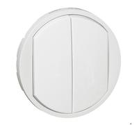 Legrand Enjoliveur large Céliane 068002 pour double interrupteur va-et-vient/poussoir blanc