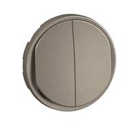 Enjoliveur pour double poussoir NO+NF lumineux Céliane - Titanium - LEGRAND - CT3001