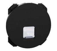 Enjoliveur pour prise RJ45 - Odace - S949470 - Schneider - Noir onyx