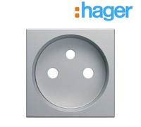 Enjoliveur prise de courant 2 pôles titane GALLERY - HAGER WXD100T