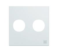 Enjoliveur prise double F 2M gallery antibactérien - HAGER WXD259H