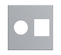 Enjoliveur prise TV+RJ Gallery Hager - 2 modules - Titane