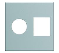 Enjoliveur prise TV+RJ45 gallery 2 modules titane - HAGER WXD240T