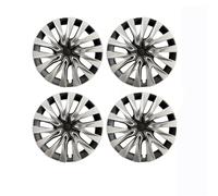 Enjoliveur Roue Jantes Lot 4 Enjoliveurs De Roue De 18 Pouces pour Tesla pour Model pour 3 pour Highlander, Accessoires Remplacement pour Jantes Complètes (2024)(4PCS Silver Black)