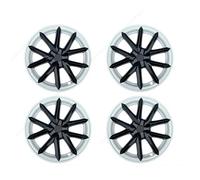 Enjoliveur Roue Jantes pour Tesla pour Model pour 3 2017-2023, 4 Pièces, 18 Pouces, Enjoliveurs Roue, Remplacement De Jante Complète, Accessoires Décoratifs(Black White)