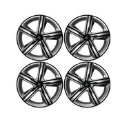 Enjoliveur Roue Jantes pour Tesla pour Model Y pour Juniper 2025 4PCS 19 Pouces Enjoliveurs Couvre-Roues Automobile Remplacement Moyeu Capuchon Couverture Complète(Silver Black)