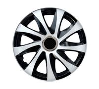 Lot de 4 enjoliveurs Drift Extra - Blanc/noir - 14"