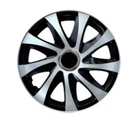 Lot de 4 enjoliveurs Drift Extra - Argenté/noir - 15"