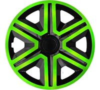 Enjoliveurs Action DOUBLECOLOR Vertes-Noirs 4 Pcs (16")
