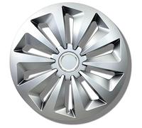 Enjoliveurs Argent Mat 14 Pouces - Lot de 4 enjoliveurs de 13 à 16 Pouces - The Rock pour la Plupart des Marques de Voitures et Jantes en Acier - Enjoliveurs Noirs ou argentés