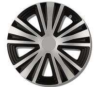 Enjoliveurs Argent/Noir Mat 16 Pouces - Lot de 4 enjoliveurs de 13 à 16 Pouces - G-Night pour la Plupart des Marques de Voitures et Jantes en Acier - Kuglo Enjoliveurs