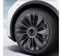 Enjoliveurs de Roue 19 Pouces pour Model Y 2021-2023, Lot de 4, Enjoliveurs de Roue de Rechange, Facile à Installer et Aide à Améliorer les Performances de Conduite (Noir mat)