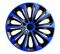 Enjoliveurs pour jantes en acier STRONG DUO Jeu de 4 enjoliveurs bicolores Plastique ABS (bleu/noir, 15"")