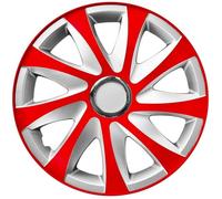 Enjoliveurs de roue - set complet de 4 pièces - NRM Drift Extra - rouge / argent - 16"" pouces