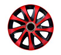 Lot de 4 enjoliveurs Drift Extra - Rouge/noir - 14"