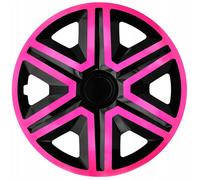 NRM Action Lot de 4 enjoliveurs universels pour voiture (rose/noir, 15")