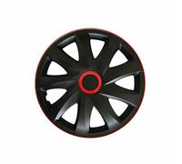 Enjoliveurs de roues 15" lot de 4 pièces Noir et rouge Kando RACE