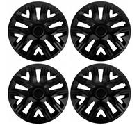 NRM The Best - Lot de 4 enjoliveurs universels noirs | Anneau en acier ABS, à clipser sur les jantes en acier | 16 pouces