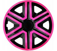 Enjoliveurs de roues ACTION noir-rose 14"" lot de 4 pièces