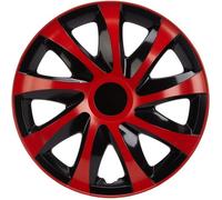 Enjoliveurs de roues DRACO CS noir-rouge 14"" lot de 4 pièces
