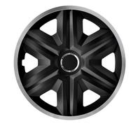 Enjoliveurs de roues FAST LUX noir- argent 14"" lot de 4 pièces