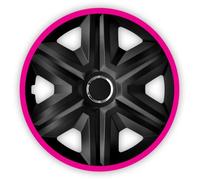 Enjoliveurs de roues FAST LUX noir- rose 15 "" lot de 4 pièces