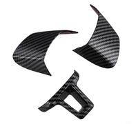Enjoliveurs de volant avec aspect fibre de carbone pour Golf 6 (2009-2013), pour Bora (2009-2012), pour EOS (2011-2014) et pour Touran (2012-2014) - Ensemble de 3 pièces en plastique intérieur