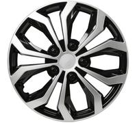 SYNCHRO Enjoliveurs Denver Silver/Black 15 Pouces - 4 pièces, ABS, Installation par clipsage