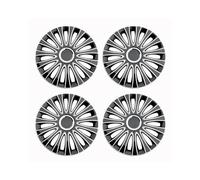 Enjoliveurs Enjoliveur Roue Universel pour Voiture R14 R15 R16 Pouces Remplacement pour Jante Pneu PP À Clipser sur SUV Et Camion Cap Roue Enjoliveur Auto(R16 Black Silve)